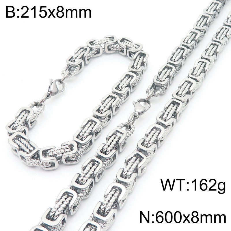 Byzantine Twist Stainless Steel Jewelry Set