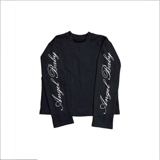 Letter-print long-sleeved T-shirt