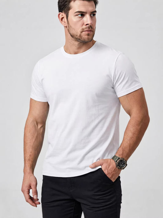 Mens Round Neck Short Sleeve T-Shirt