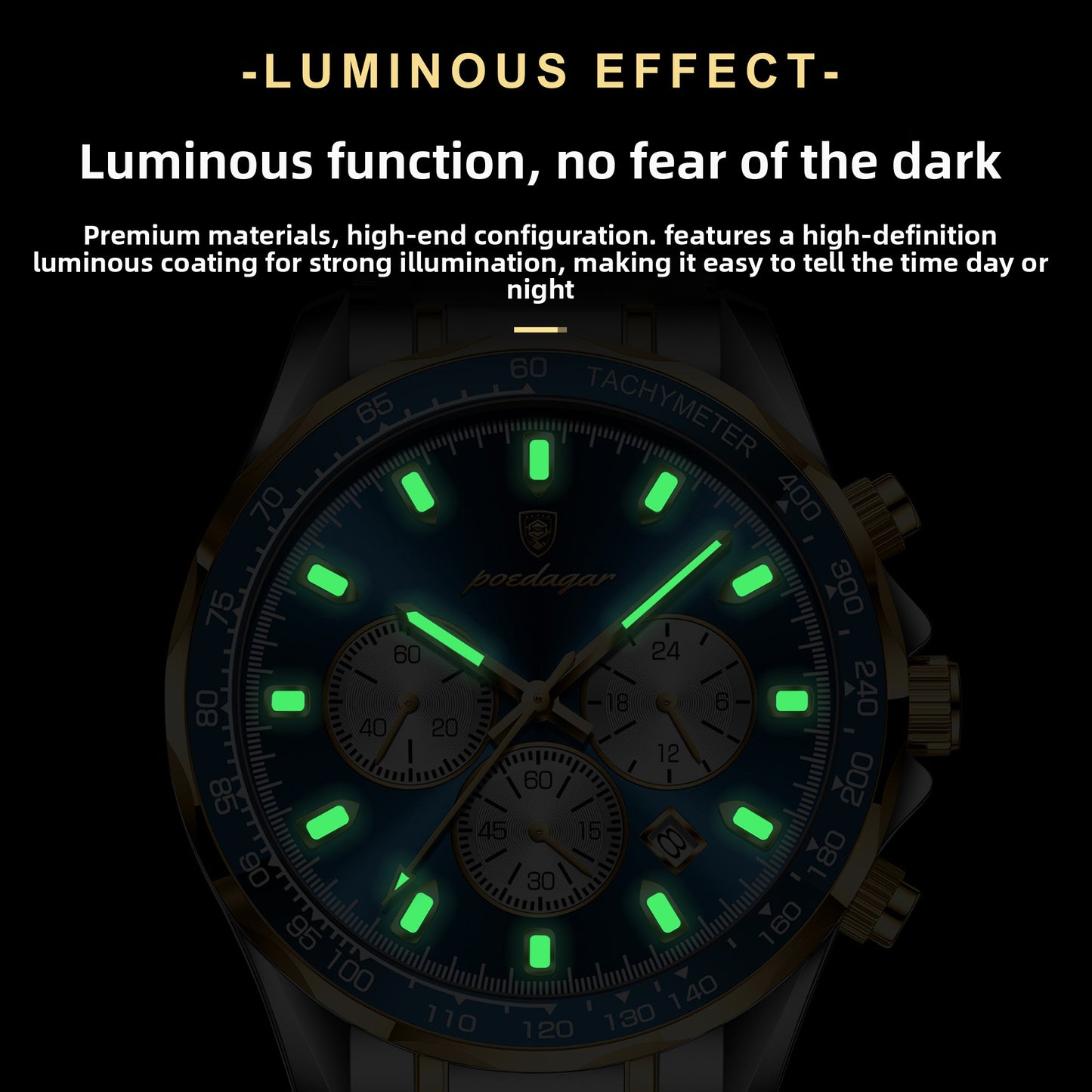 Multifunctional Waterproof Luminous Mens Quartz Watch