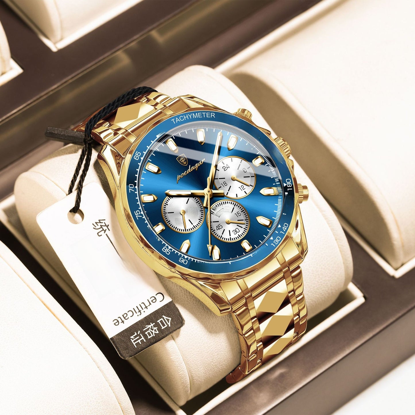 Multifunctional Waterproof Luminous Mens Quartz Watch