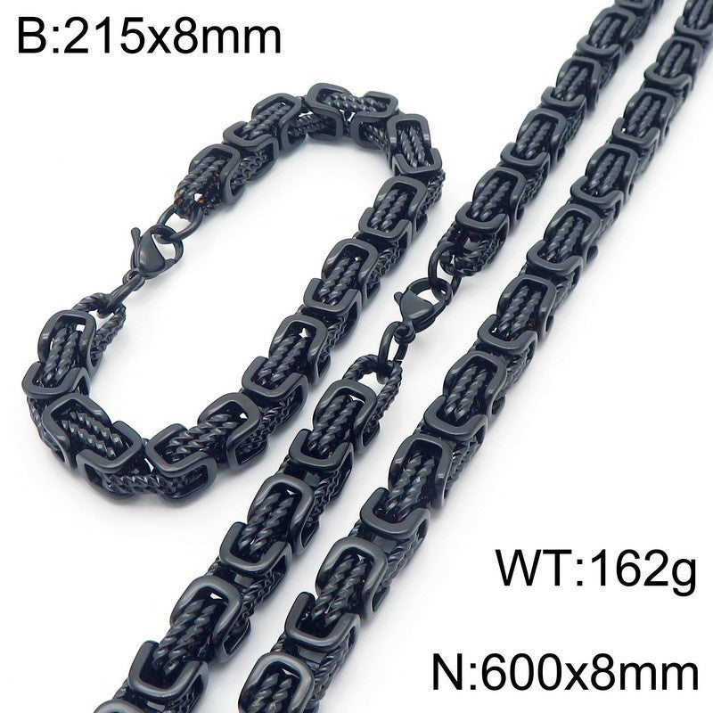 Byzantine Twist Stainless Steel Jewelry Set