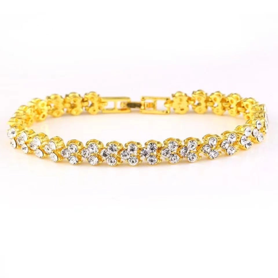Geometric Diamond Bracelet Women Light Luxury Design