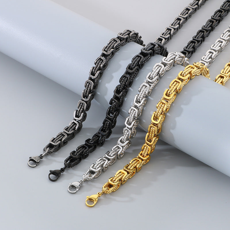 Byzantine Twist Stainless Steel Jewelry Set