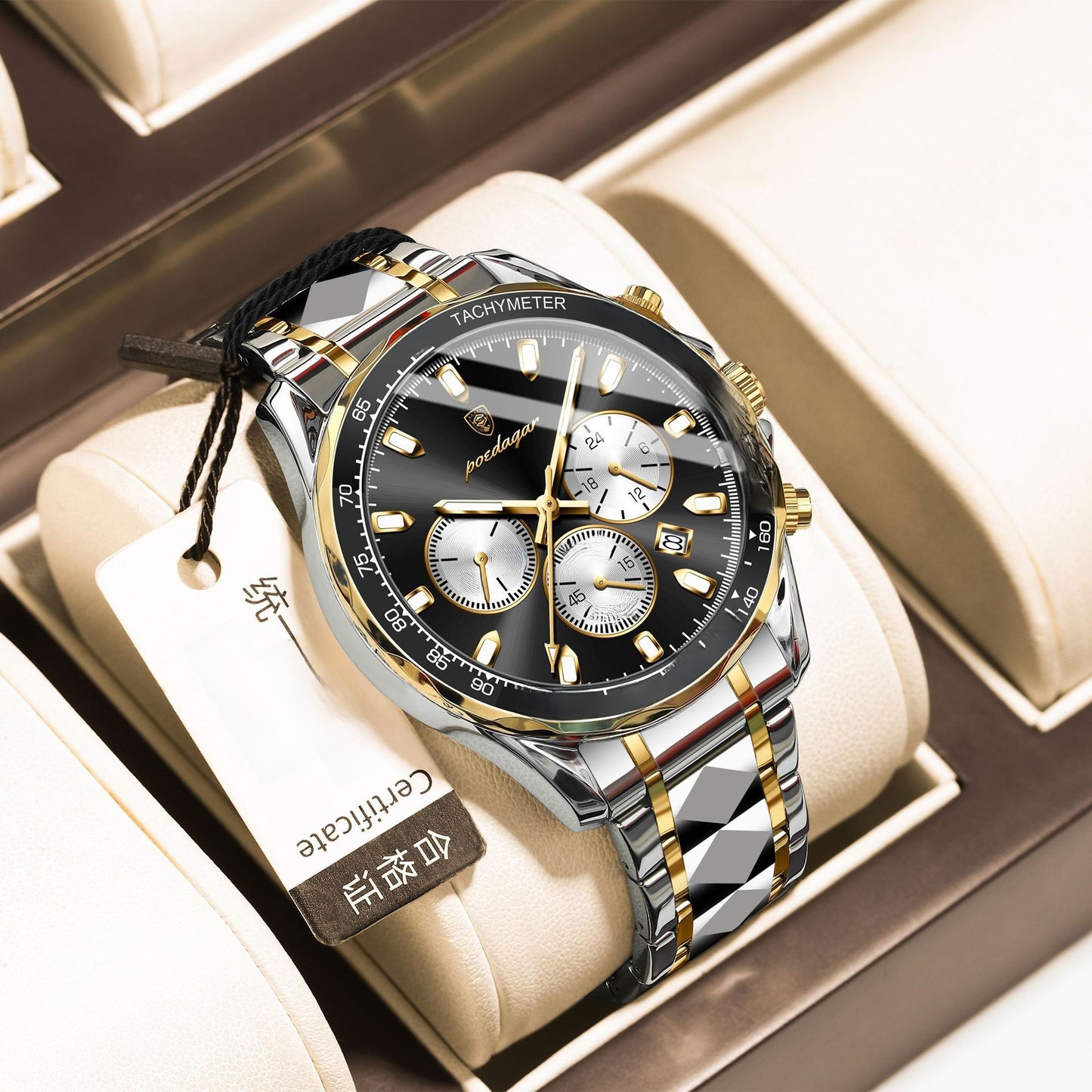 Multifunctional Waterproof Luminous Mens Quartz Watch