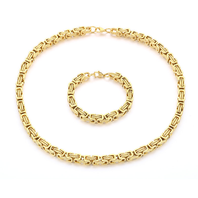 Byzantine Twist Stainless Steel Jewelry Set