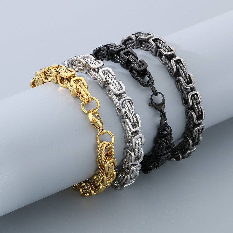 Byzantine Twist Stainless Steel Jewelry Set