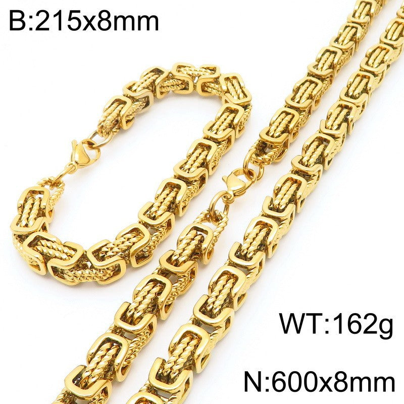 Byzantine Twist Stainless Steel Jewelry Set