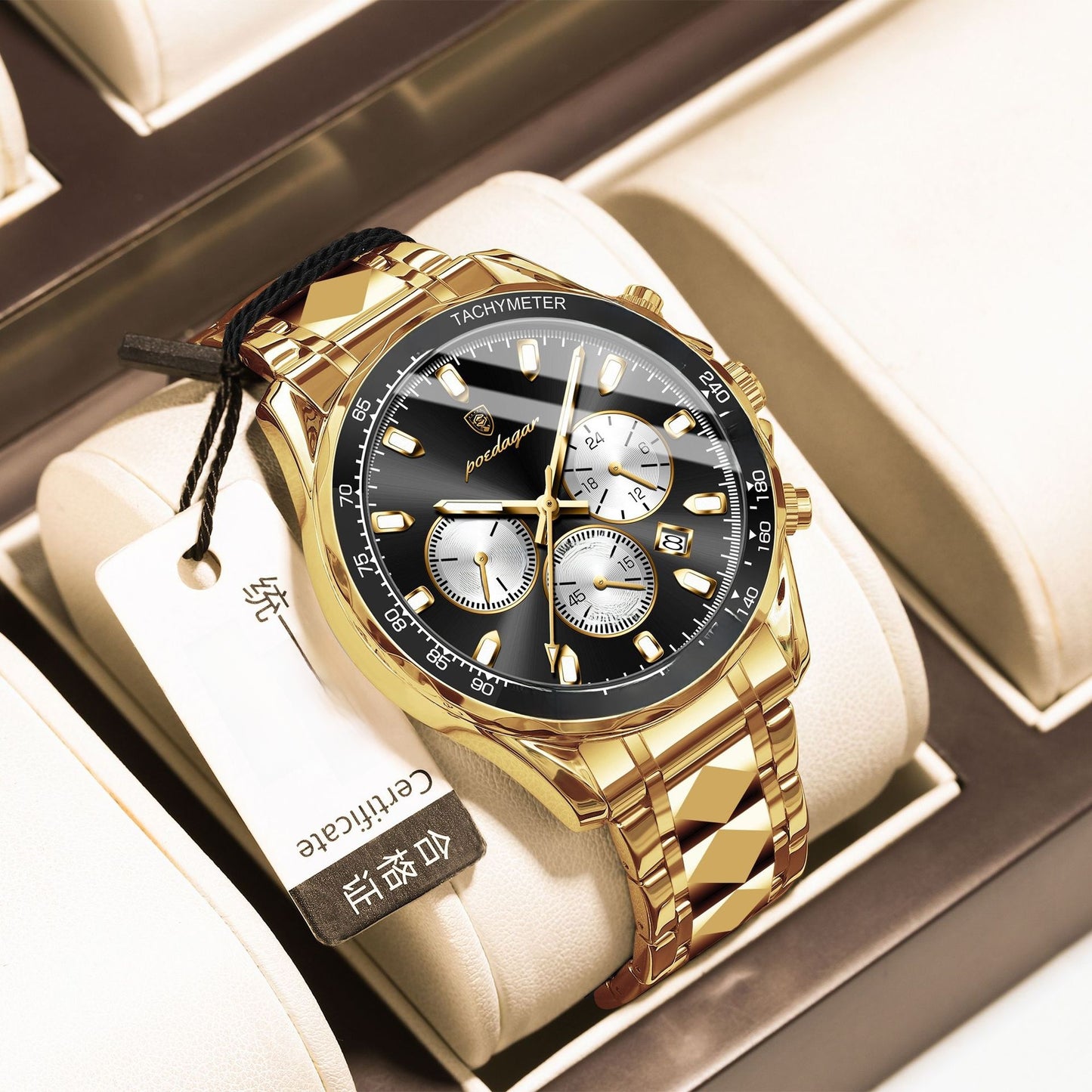 Multifunctional Waterproof Luminous Mens Quartz Watch