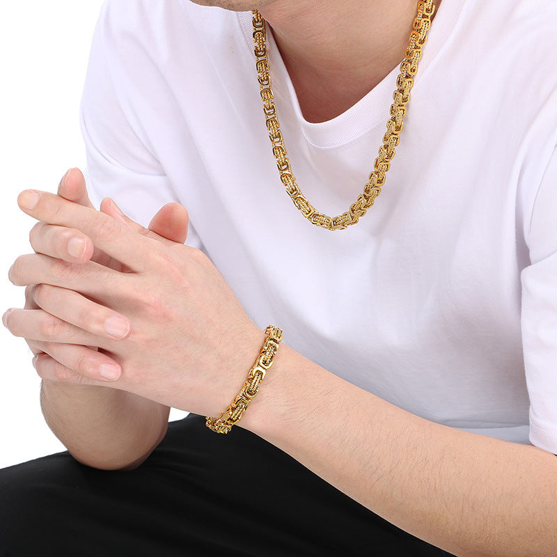 Byzantine Twist Stainless Steel Jewelry Set